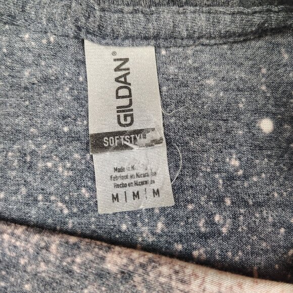 Crime Show Graphic Tee Shirt Womens sz Medium Skull Bleached Halloween - Picture 4 of 7